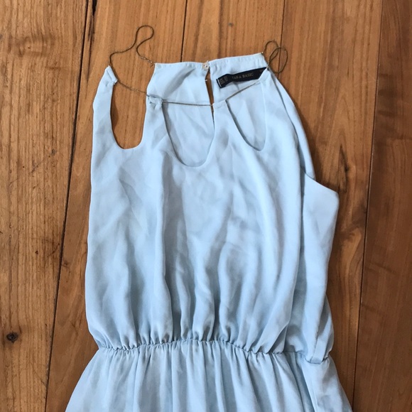 Zara Blue Chiffon Long Dress - Picture 3 of 5